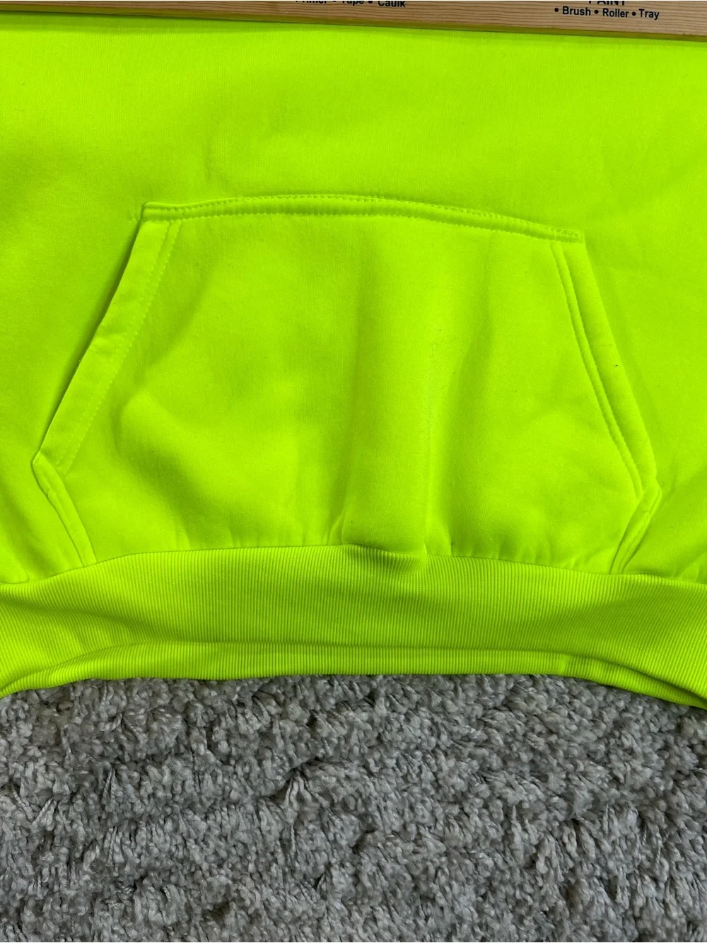 Men's Neon Yellow Crewneck Hoodie - Bright High-Visibility Pullover